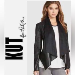 Kut from the Kloth Faux Leather drape Jacket